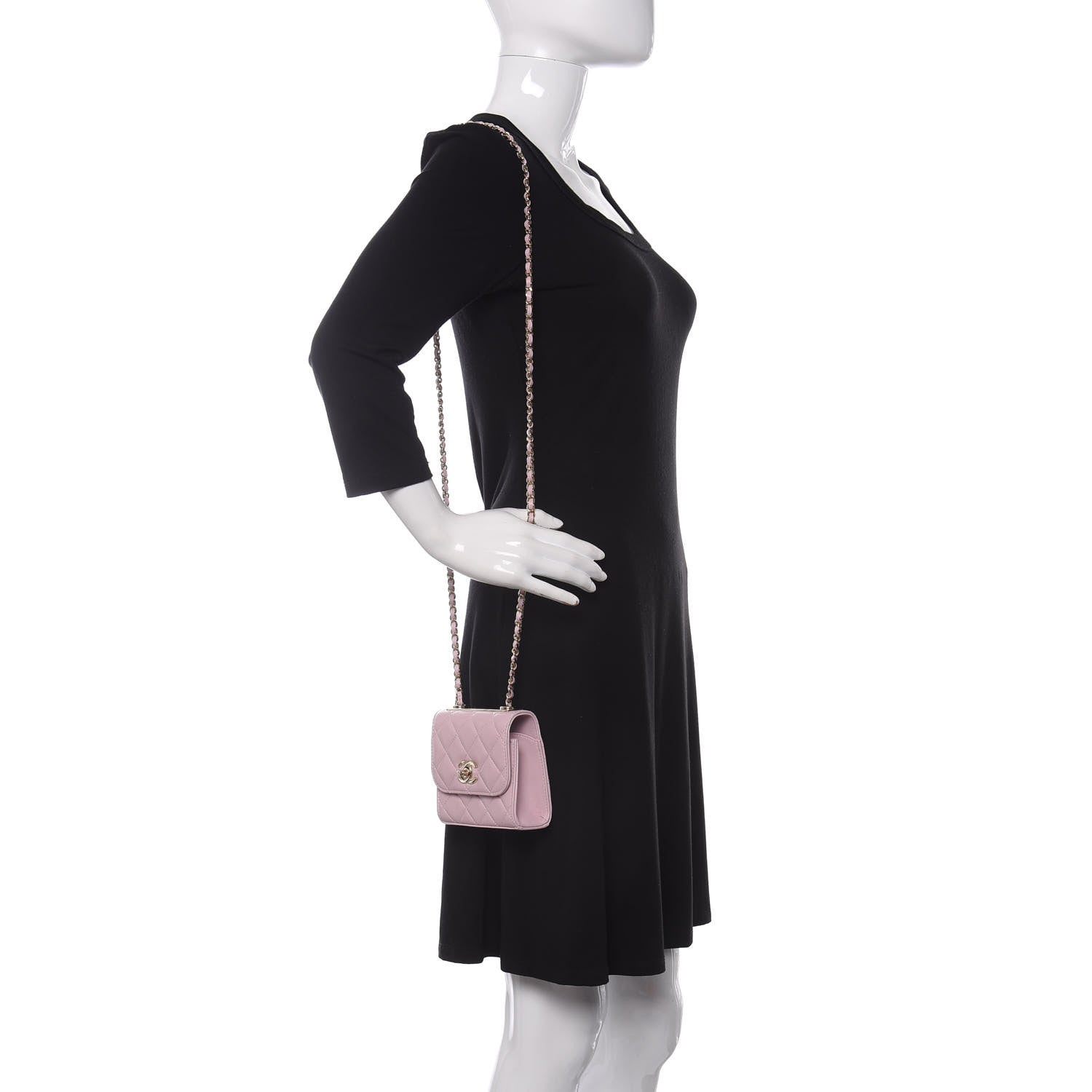 Chanel Lambskin Quilted Mini Trendy CC Clutch With Chain Light Pink 2 of 11