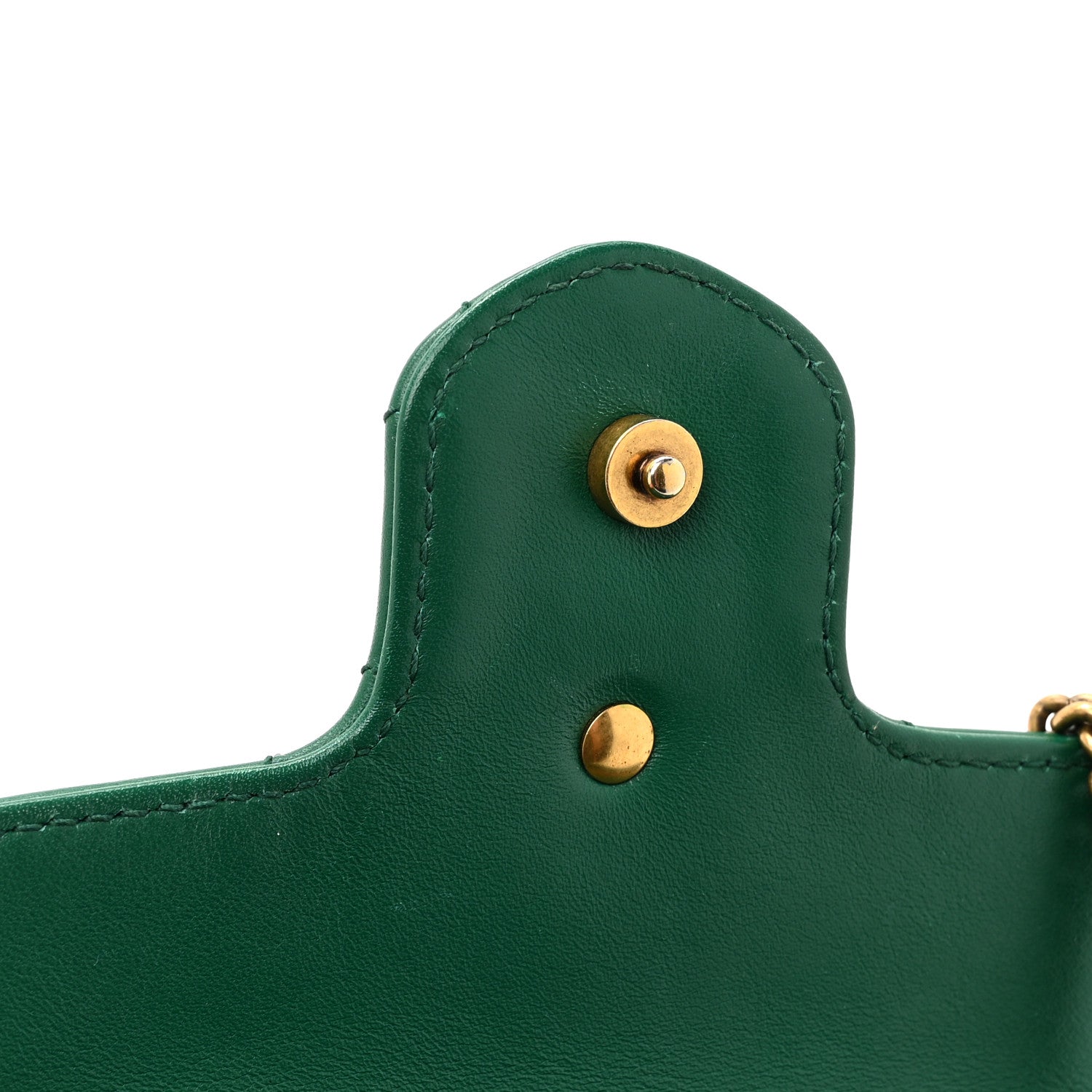 Gucci Calfskin Matelasse Super Mini GG Marmont Shoulder Bag Emerald Green 17 of 18