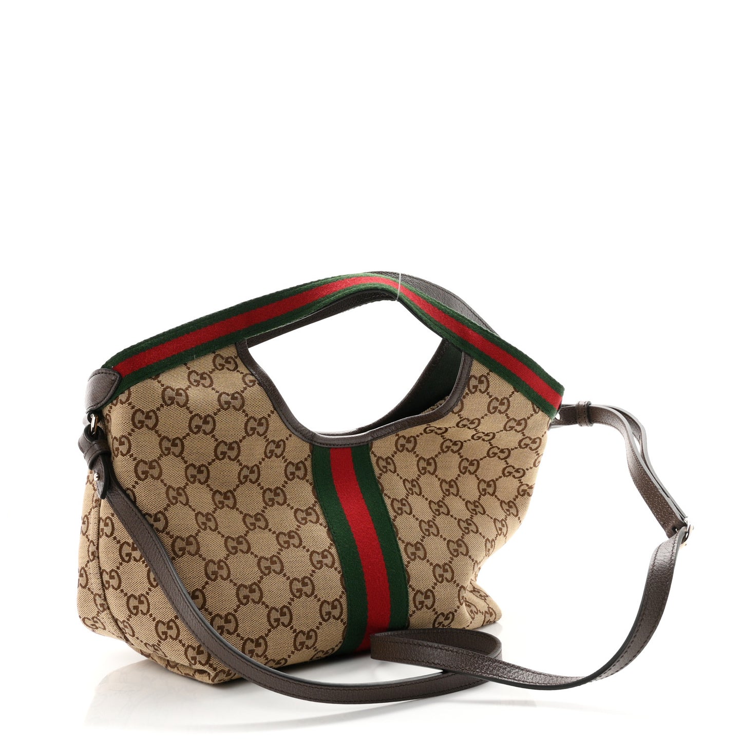 Monogram Web Small Giglio Tote Beige Dark Brown
