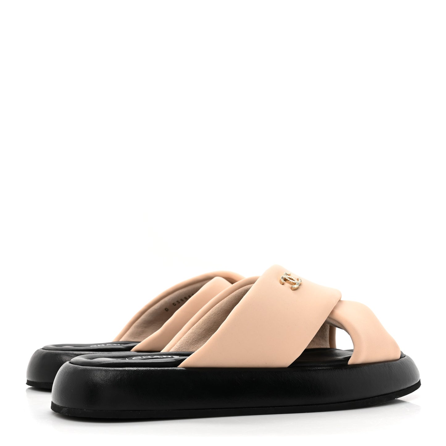 Fabric CC Mules Sandals 39 Light Beige
