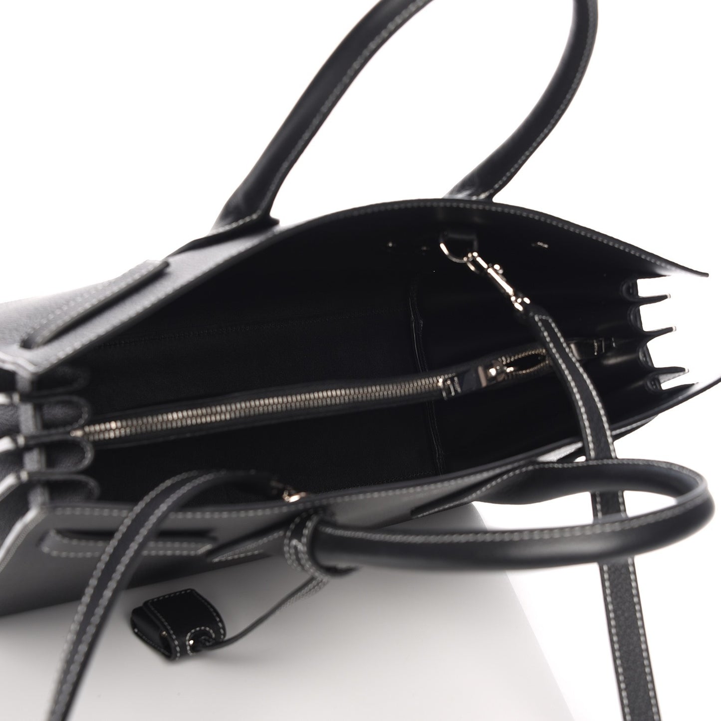 Grained Calfskin Small Sac De Jour Black