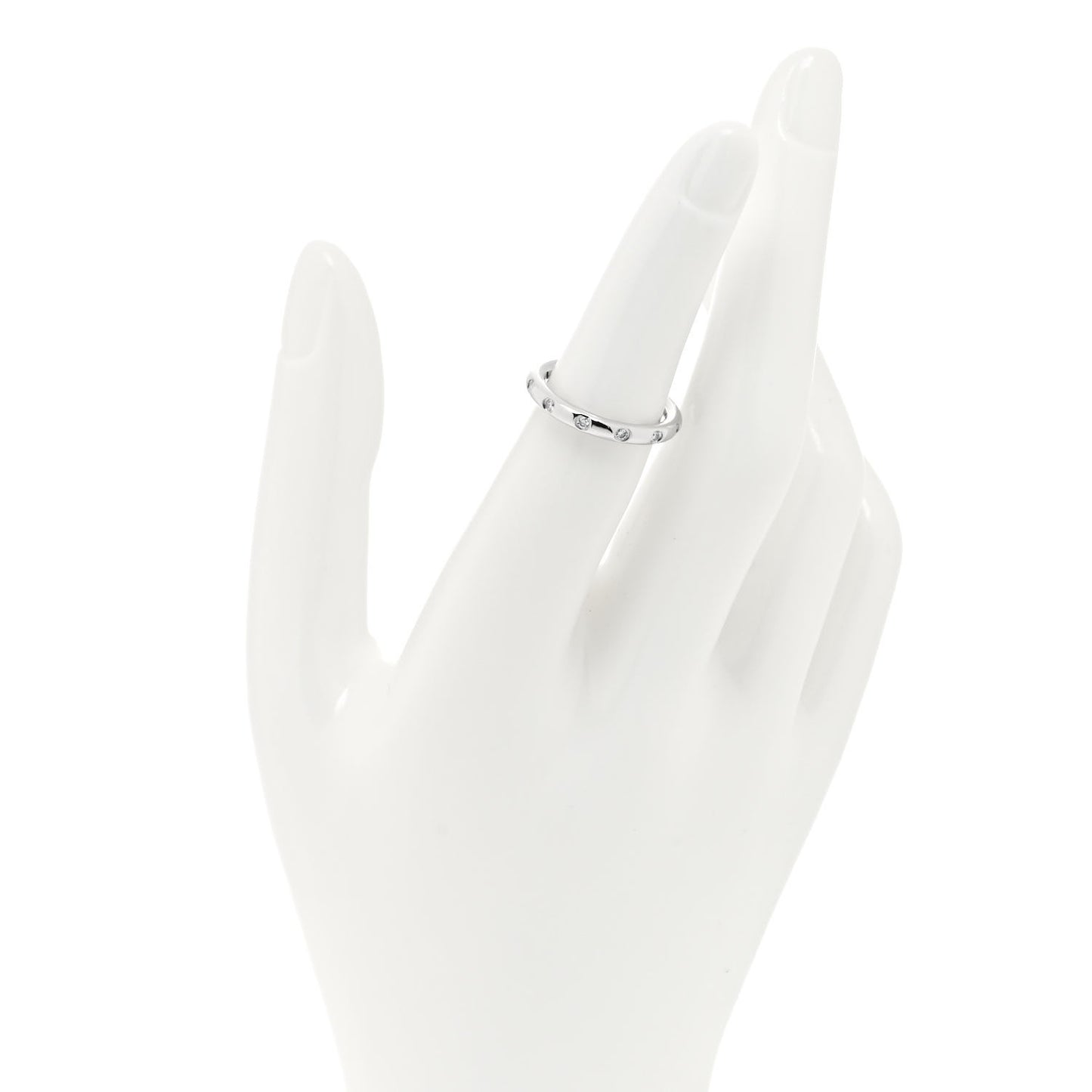 Platinum Diamond Bezet Band Ring 50 5.5