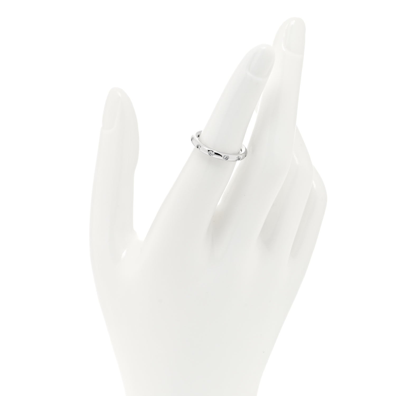 Tiffany Platinum Diamond Bezet Band Ring 50 5.5 2 of 4