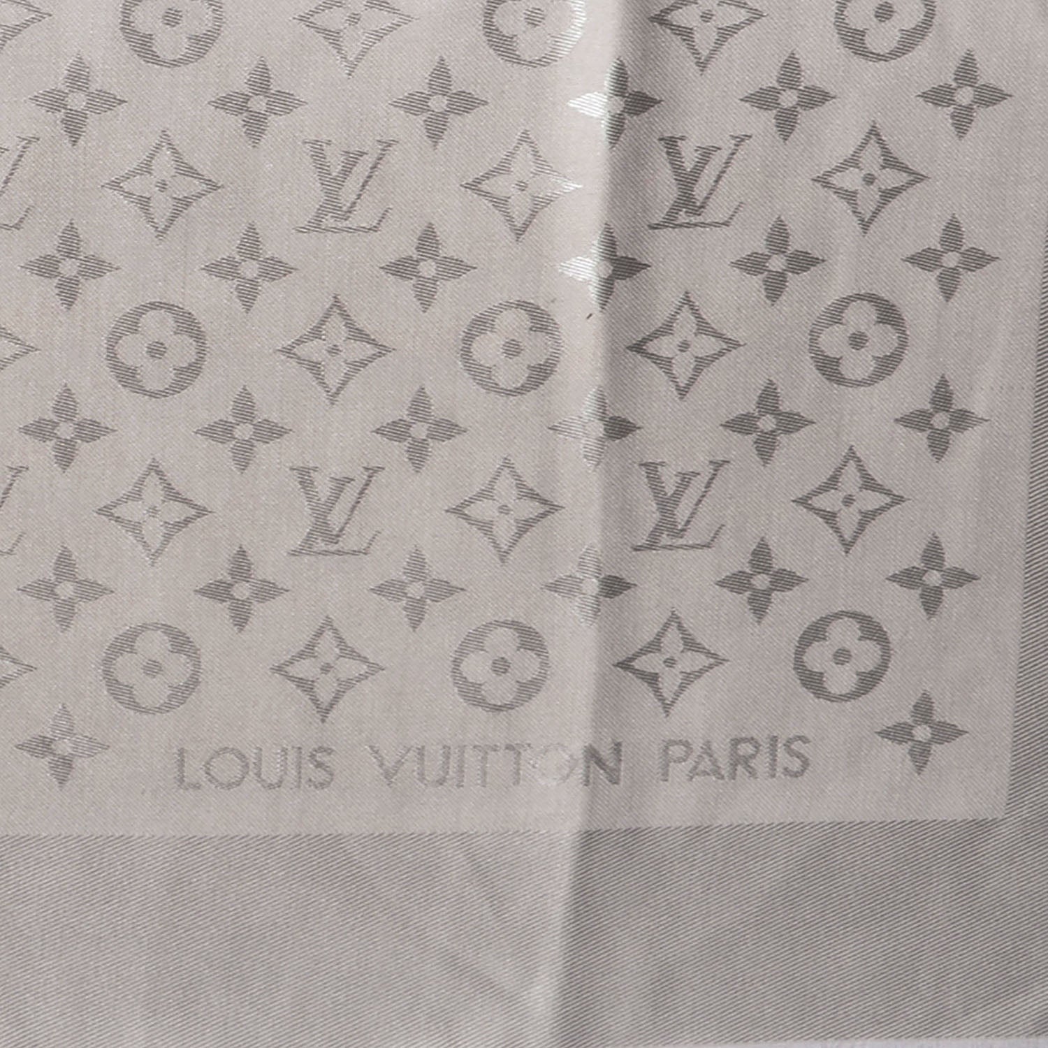 Louis Vuitton Silk Wool Monogram Shawl Beige 3 of 4