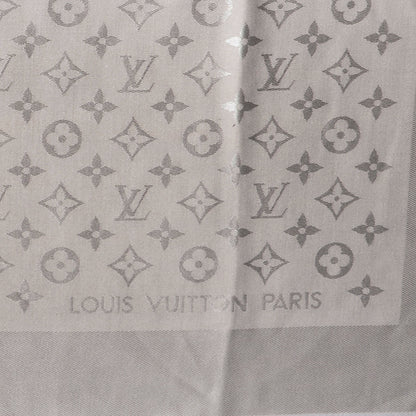 Louis Vuitton Silk Wool Monogram Shawl Beige 3 of 4