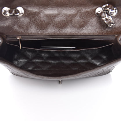 Chanel Caviar Quilted Jumbo Single Flap Dark Brown 6 of 11