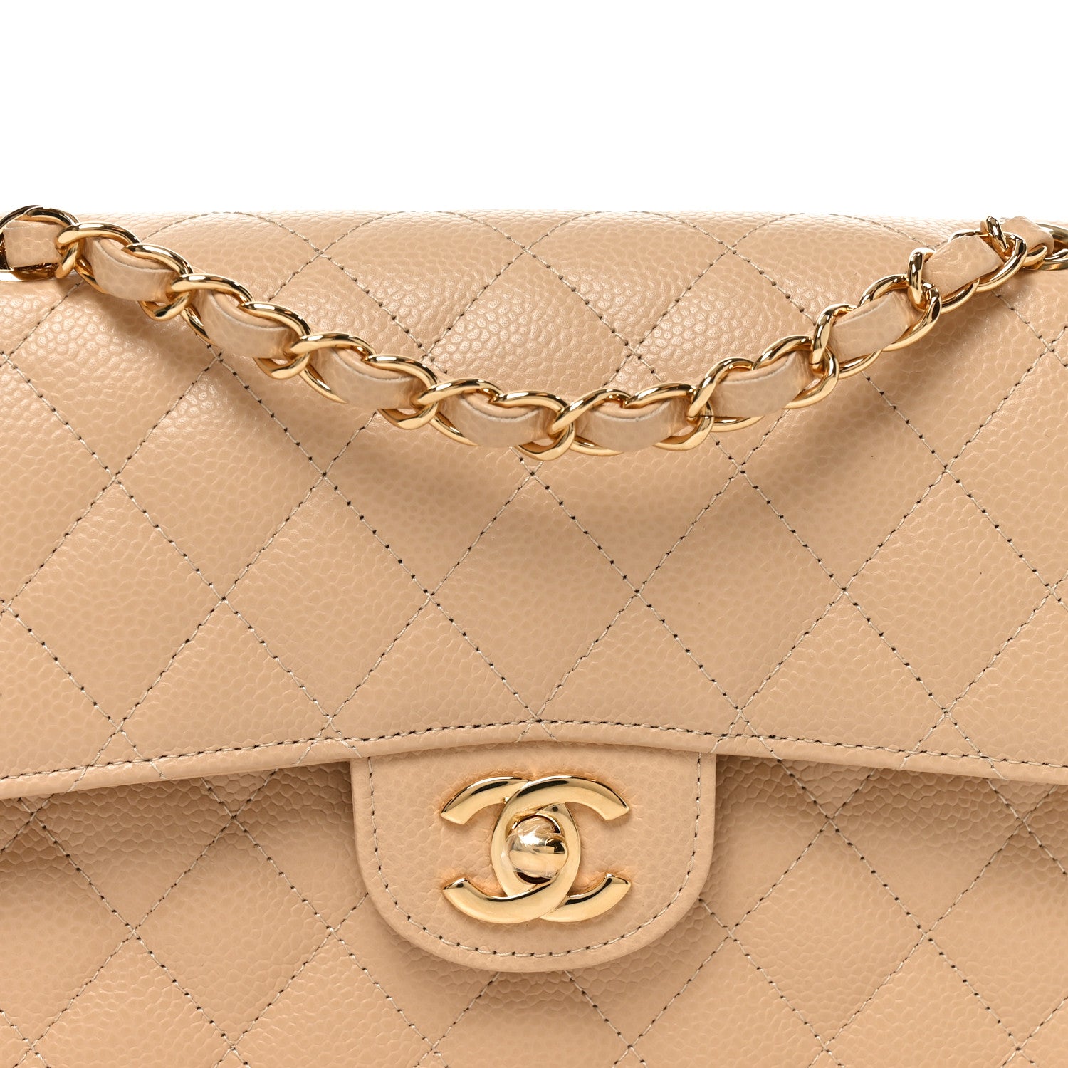 Chanel Caviar Quilted Small Double Flap Beige 14 of 21