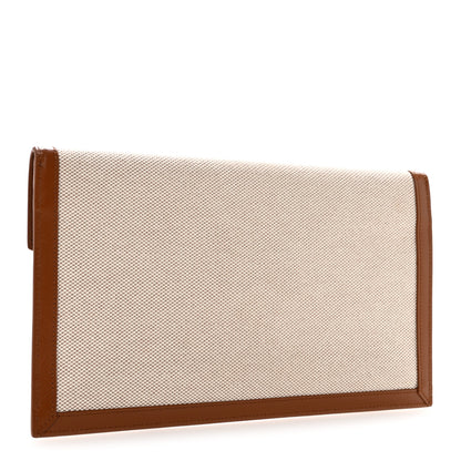 Saint Laurent Canvas Uptown Pouch Natural Beige Brick 3 of 10