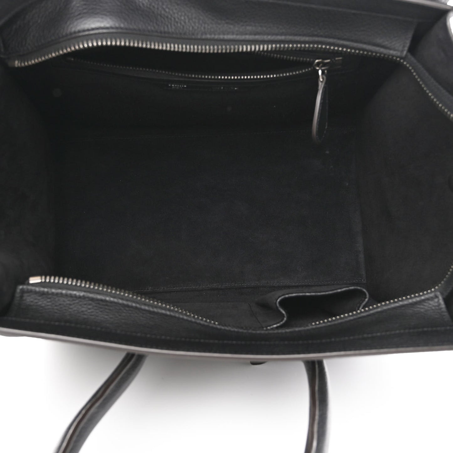 Drummed Calfskin Mini Luggage Black