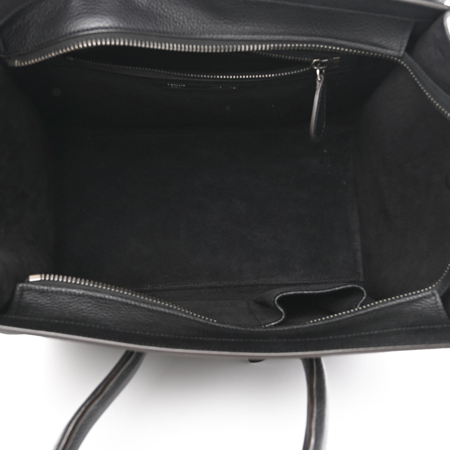 Celine Drummed Calfskin Mini Luggage Black 9 of 11