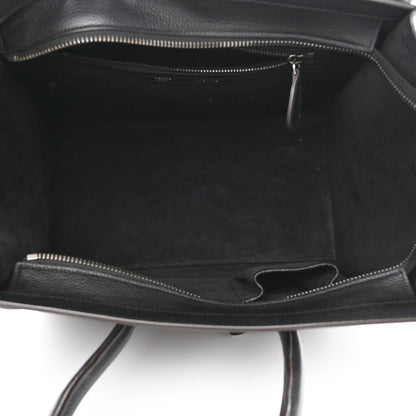 Celine Drummed Calfskin Mini Luggage Black 9 of 11