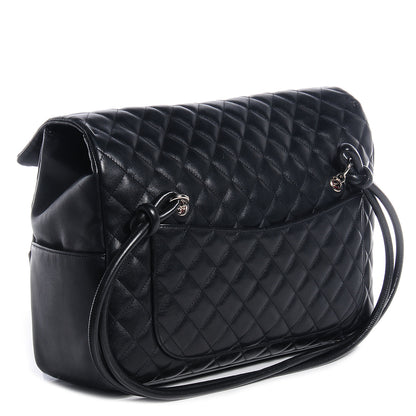 Chanel Calfskin Quilted Large Cambon Flap Black White 3 of 8