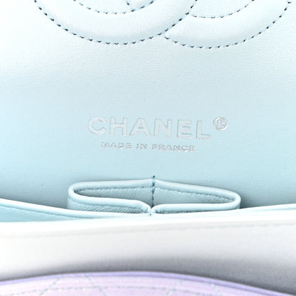 Chanel Perforated Lambskin Quilted Medium Double Flap Light Blue Light Purple White 6 of 10