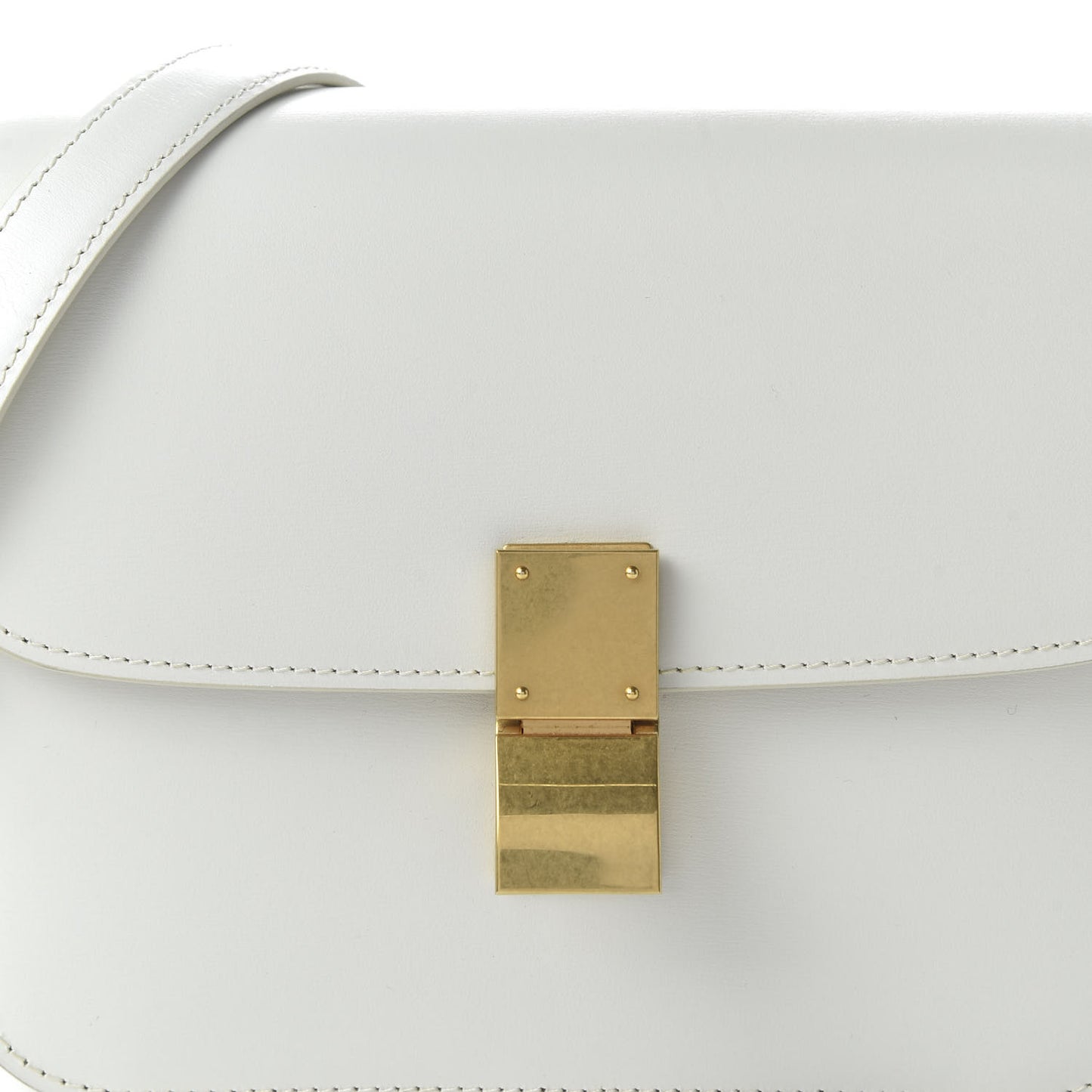 Box Calfskin Teen Classic Box Flap Bag White