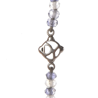 David Yurman Sterling Silver Iolite White Quartz Agate Moonstone Necklace 48 6 of 7