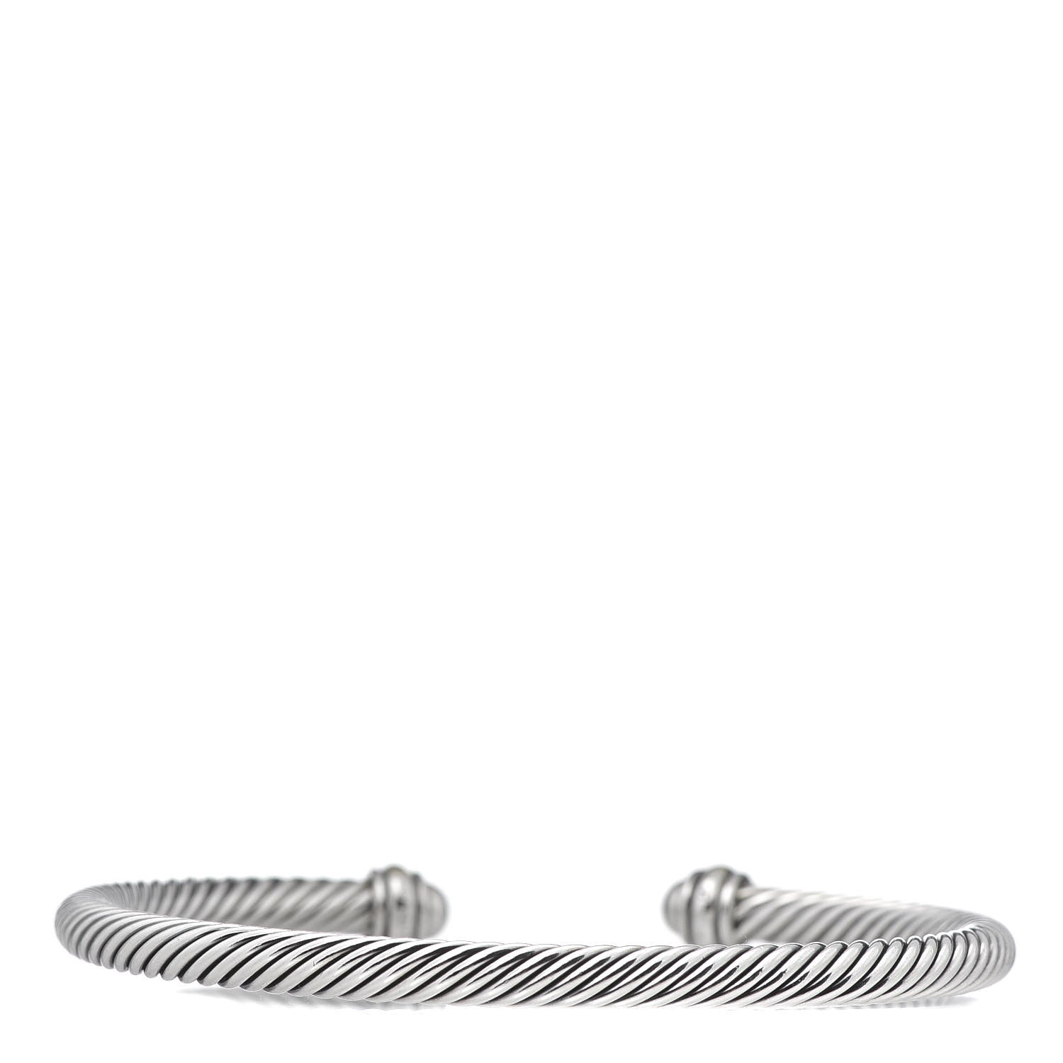 David Yurman Sterling Silver 18K Yellow Gold 4mm Cable Classics Bracelet 3 of 5