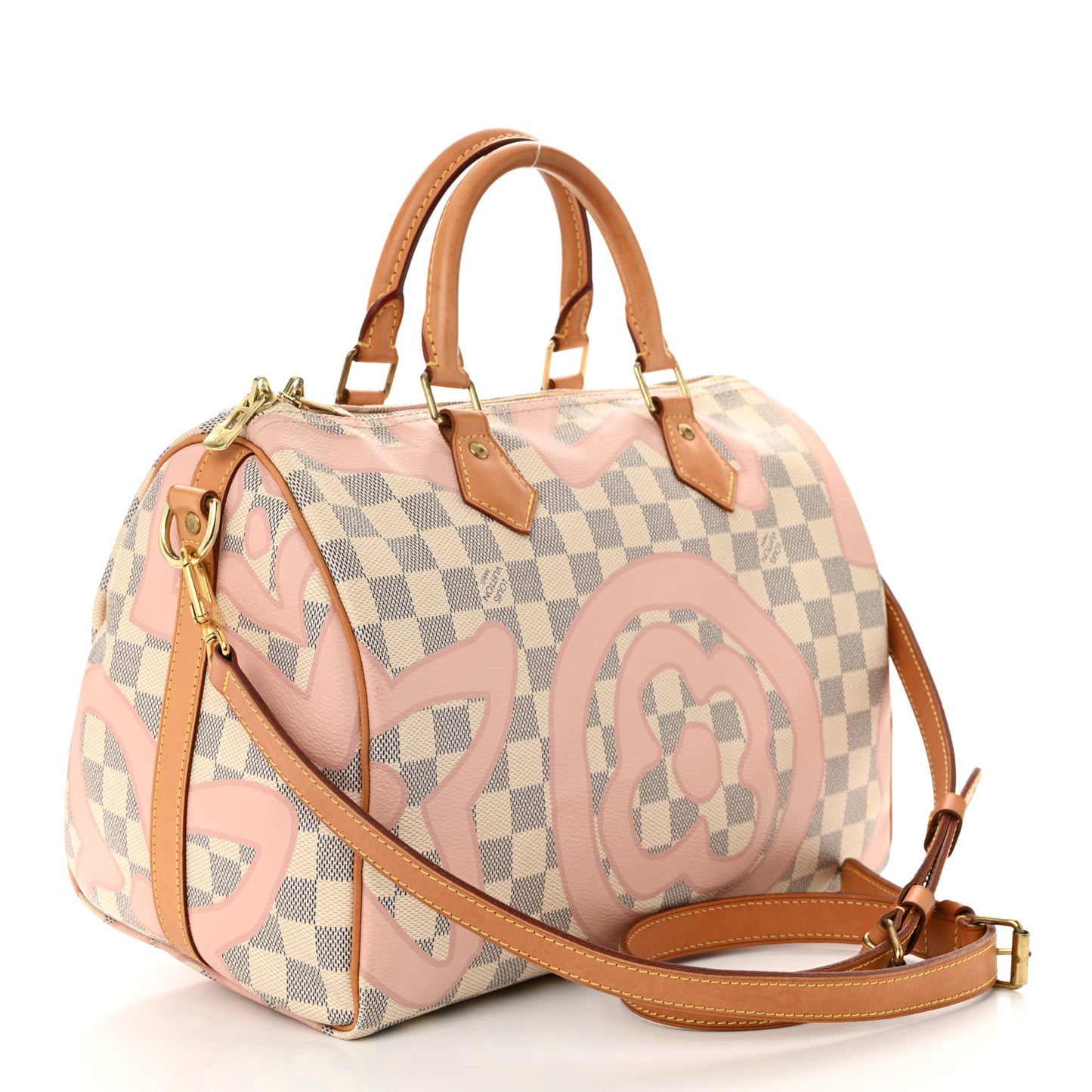 Damier Azur Tahitienne Speedy Bandouliere 30 Rose Ballerine