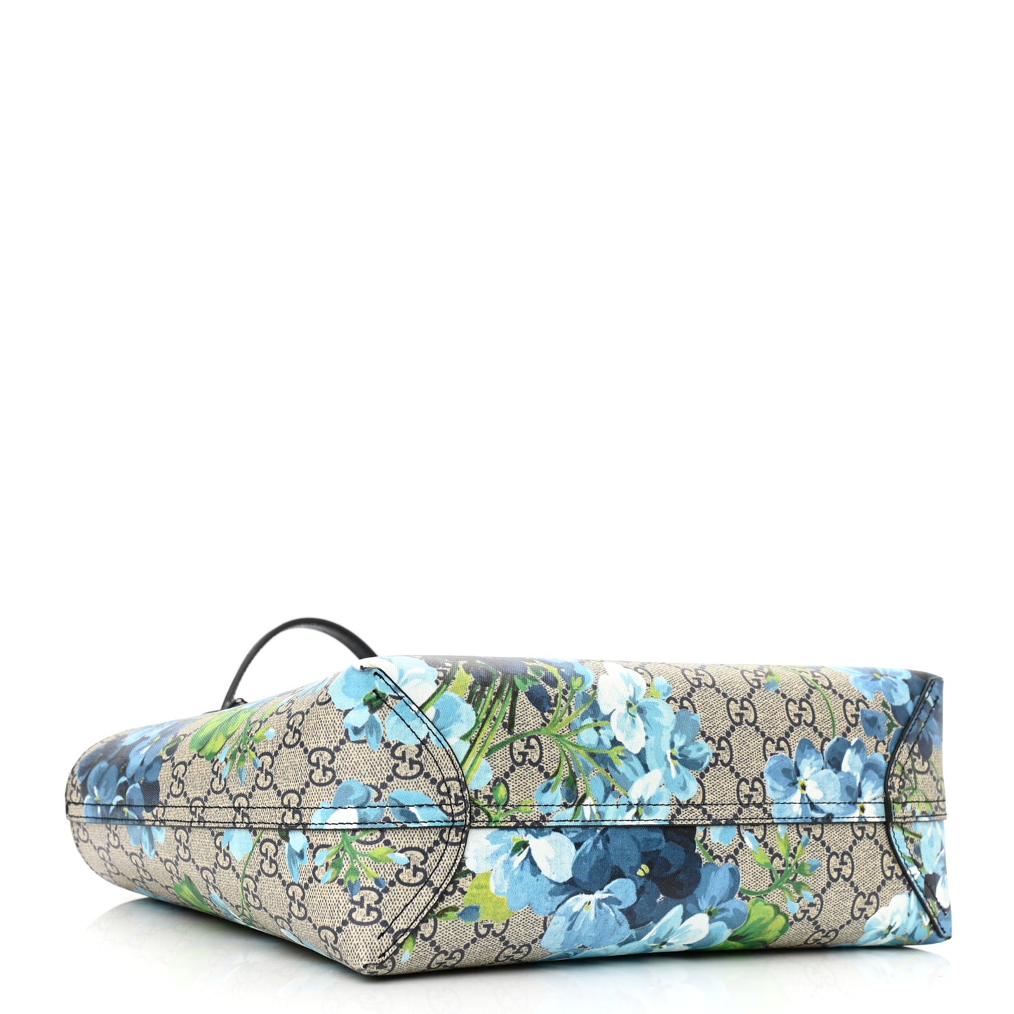 GG Supreme Monogram Blooms Small Reversible Tote Beige Blue Navy