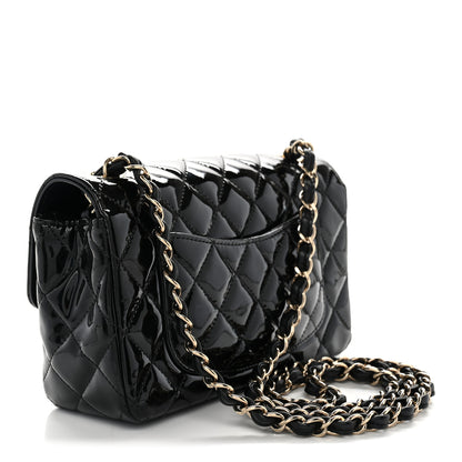 Chanel Patent Calfskin Quilted Mini Rectangular Flap Black 3 of 10
