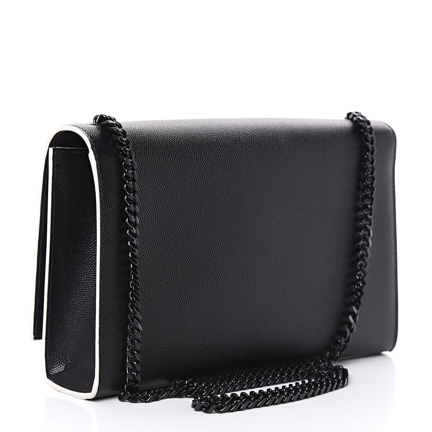 Grain De Poudre Medium Classic Monogram Kate Satchel Black White