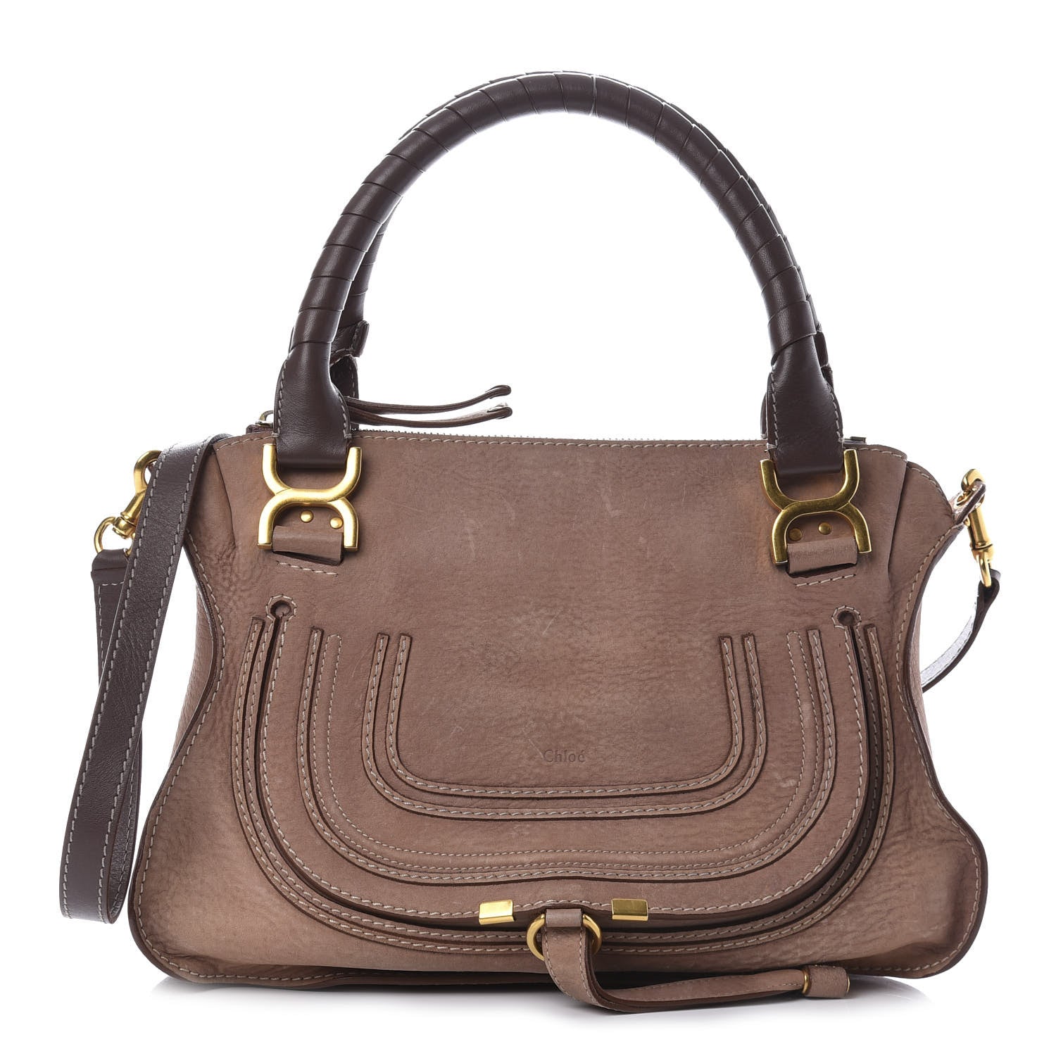 Chloe Nubuck Medium Marcie Satchel Oak 1 of 12
