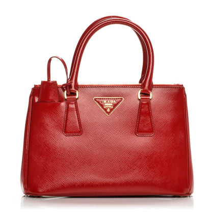Prada Saffiano Vernice Mini Galleria Double Zip Tote Rosso 1 of 8