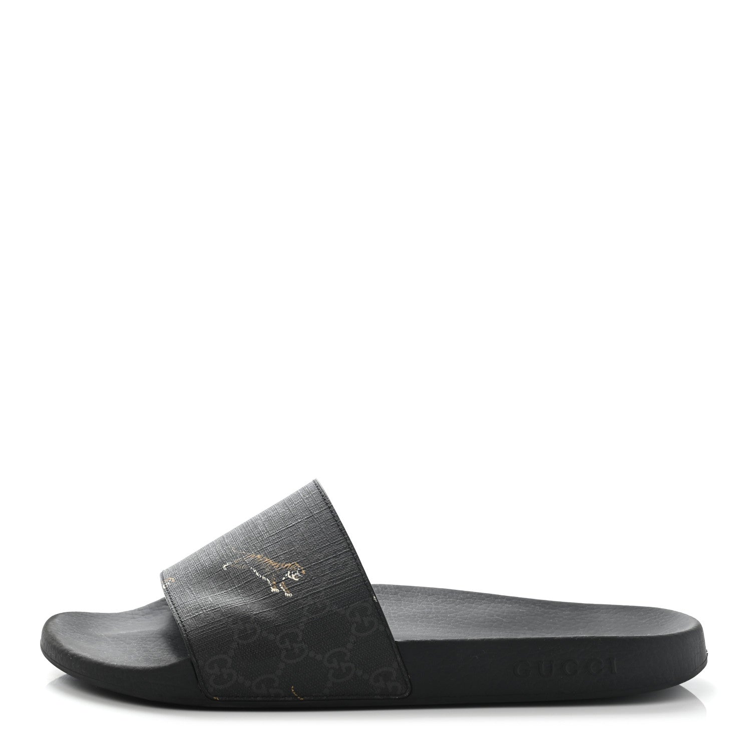 Gucci GG Supreme Monogram Tigers Mens Slide Sandals 11 Black Multicolor 1 of 9