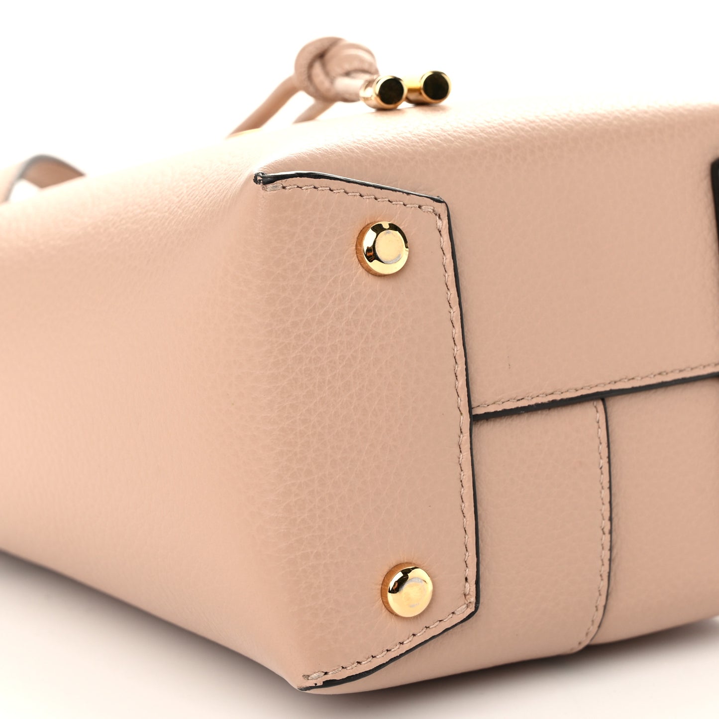 Grained Calfskin Mini Gancino Bucket Bag Amaretti