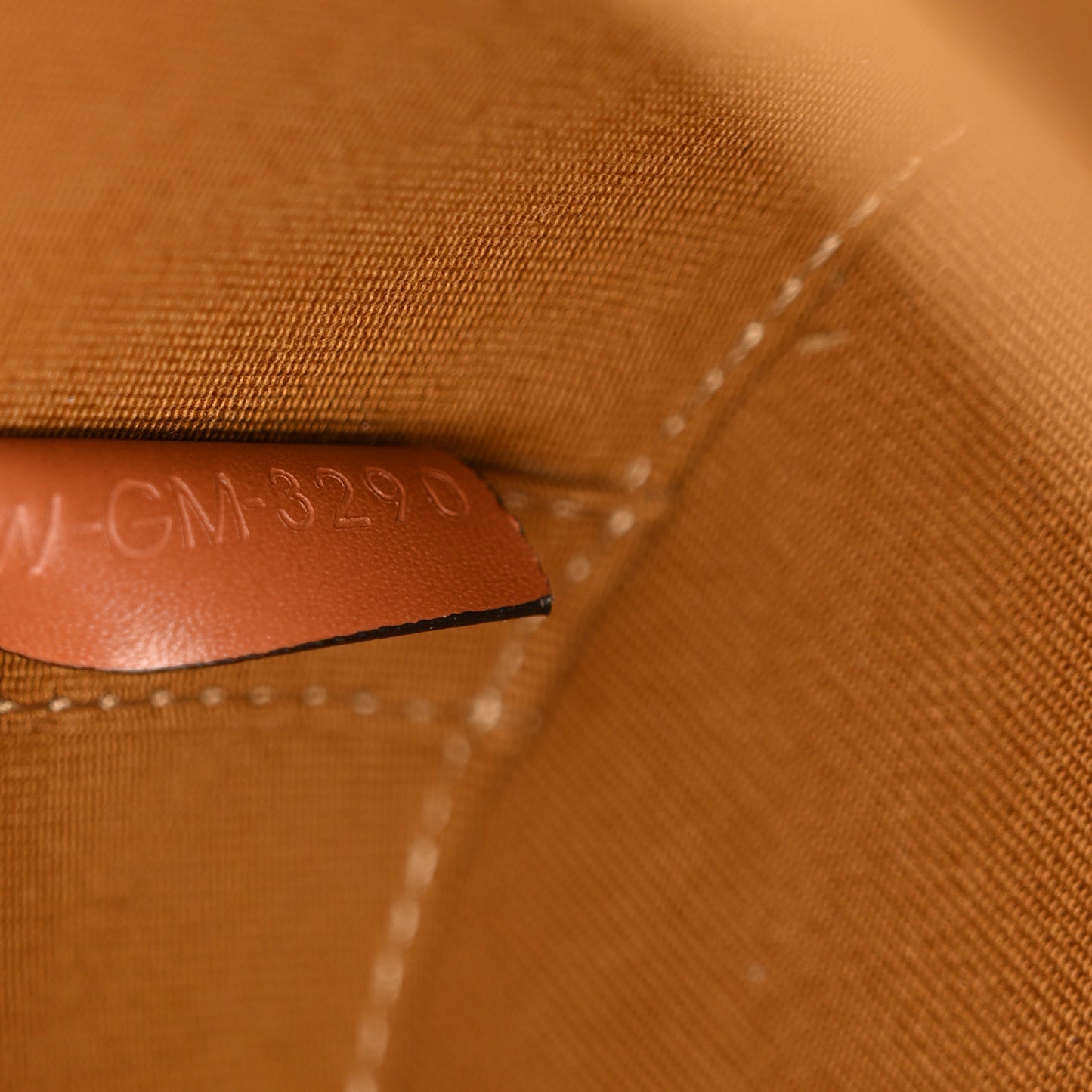Calfskin Triomphe Canvas Medium Tambour Bag Tan