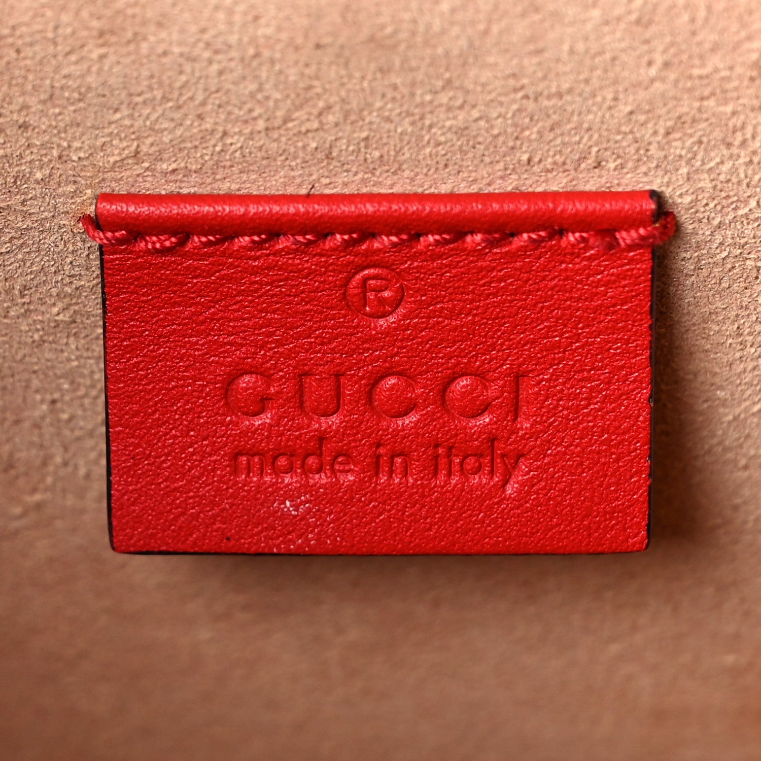 Gucci GG Supreme Monogram Apple Small Padlock Bamboo Shoulder Bag Beige Multicolor Lobster Red 6 of 9
