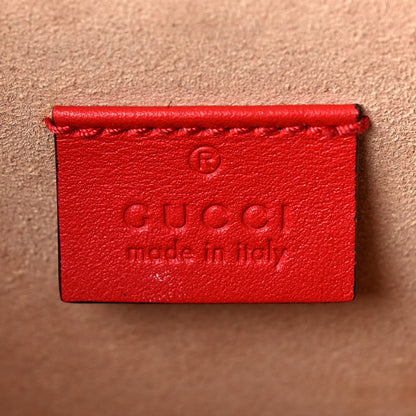 Gucci GG Supreme Monogram Apple Small Padlock Bamboo Shoulder Bag Beige Multicolor Lobster Red 6 of 9
