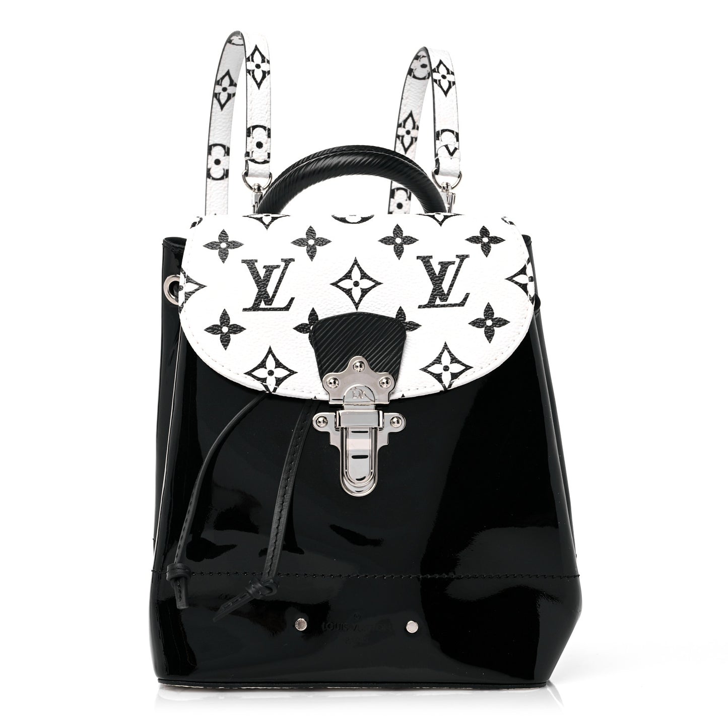 Patent Monogram Hot Springs Backpack Black White