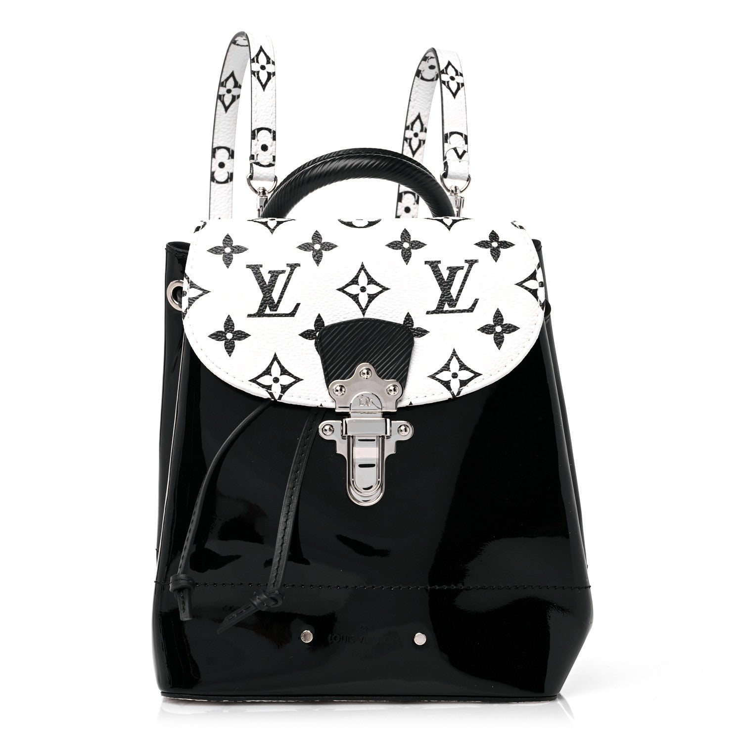 Louis Vuitton Patent Monogram Hot Springs Backpack Black White 1 of 9
