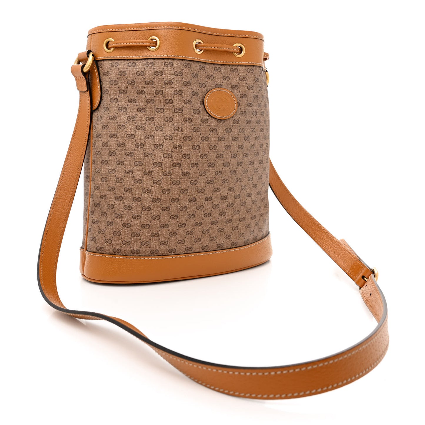 X DISNEY Mini Vintage GG Supreme Monogram Bucket Bag Beige Vintage Sun Oil