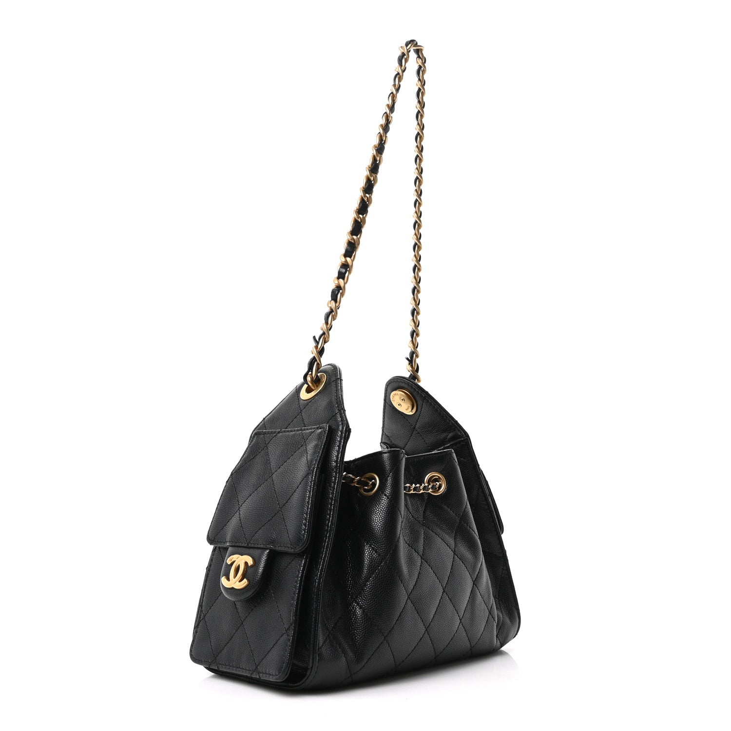 Chanel Caviar Quilted Mini Chanel 25 Handbag Black 2 of 9