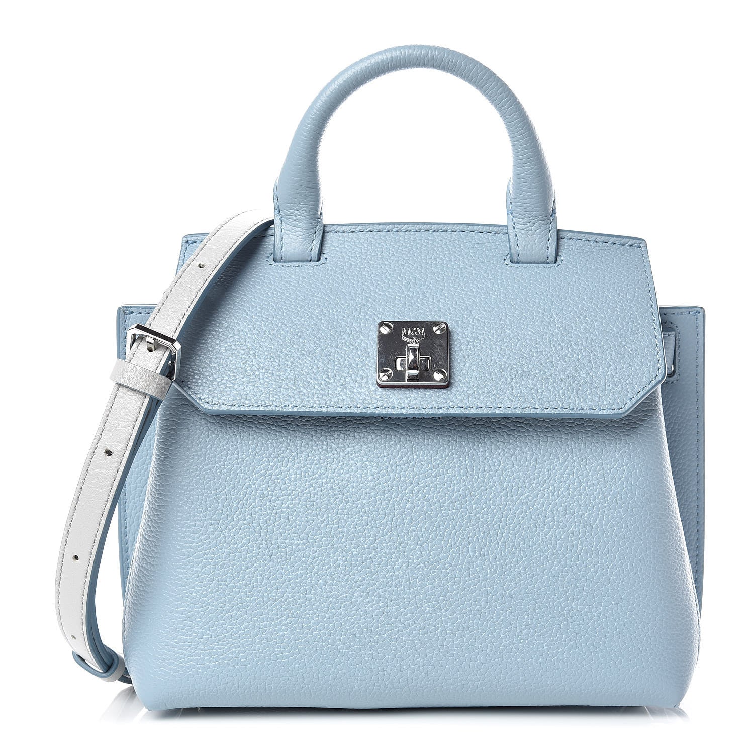 MCM Grained Calfskin Small Milla Crossbody Sky Blue 1 of 9