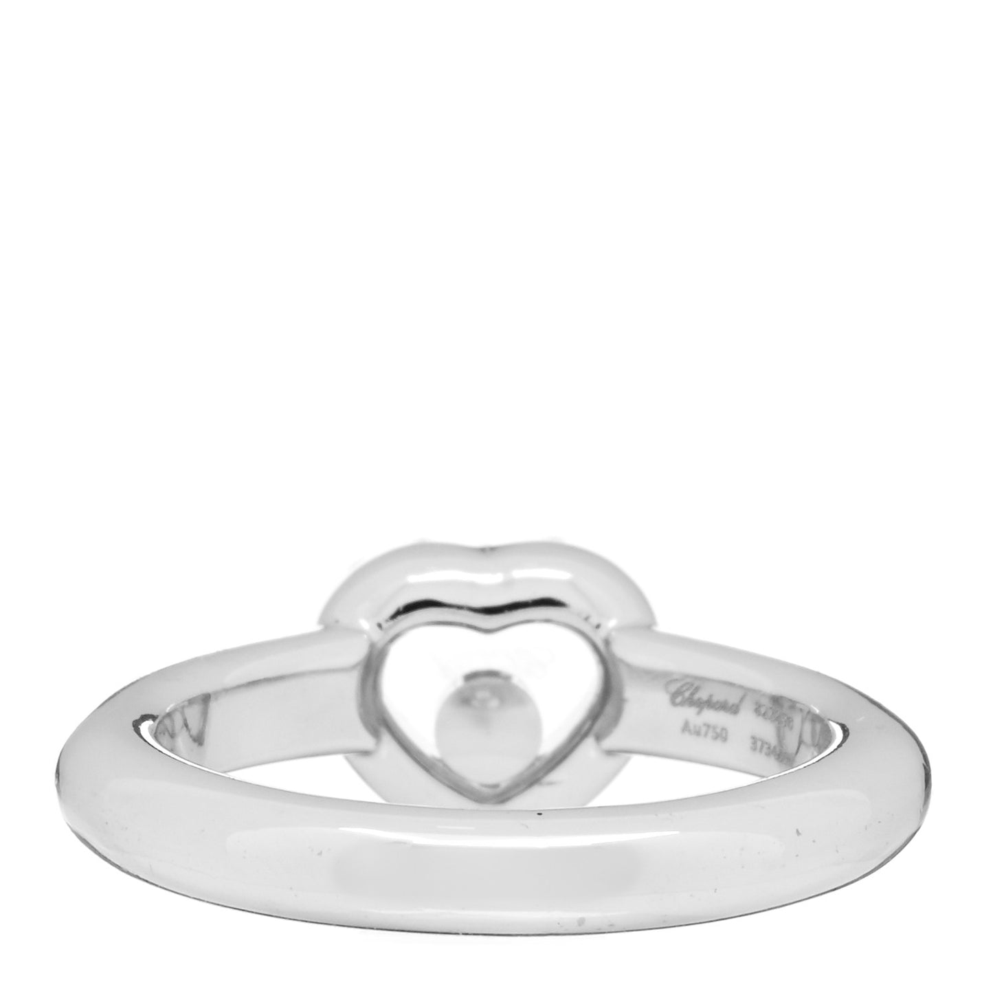 18K White Gold Diamond Happy Diamonds Heart Ring 50 5.25