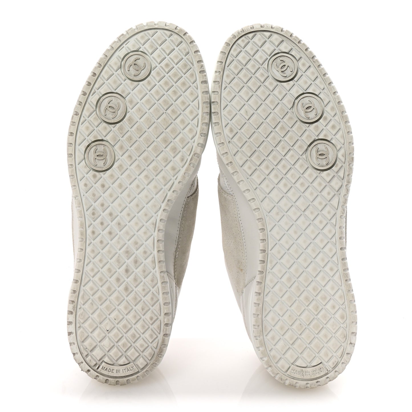 Calfskin Suede Coco Mark Logo Womens Sneakers 35.5 White