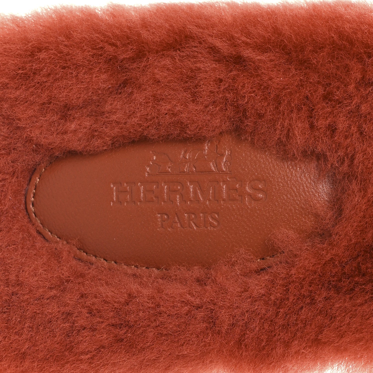 Hermes Woolskin Oran Sandals 38.5 Orange 8 of 9