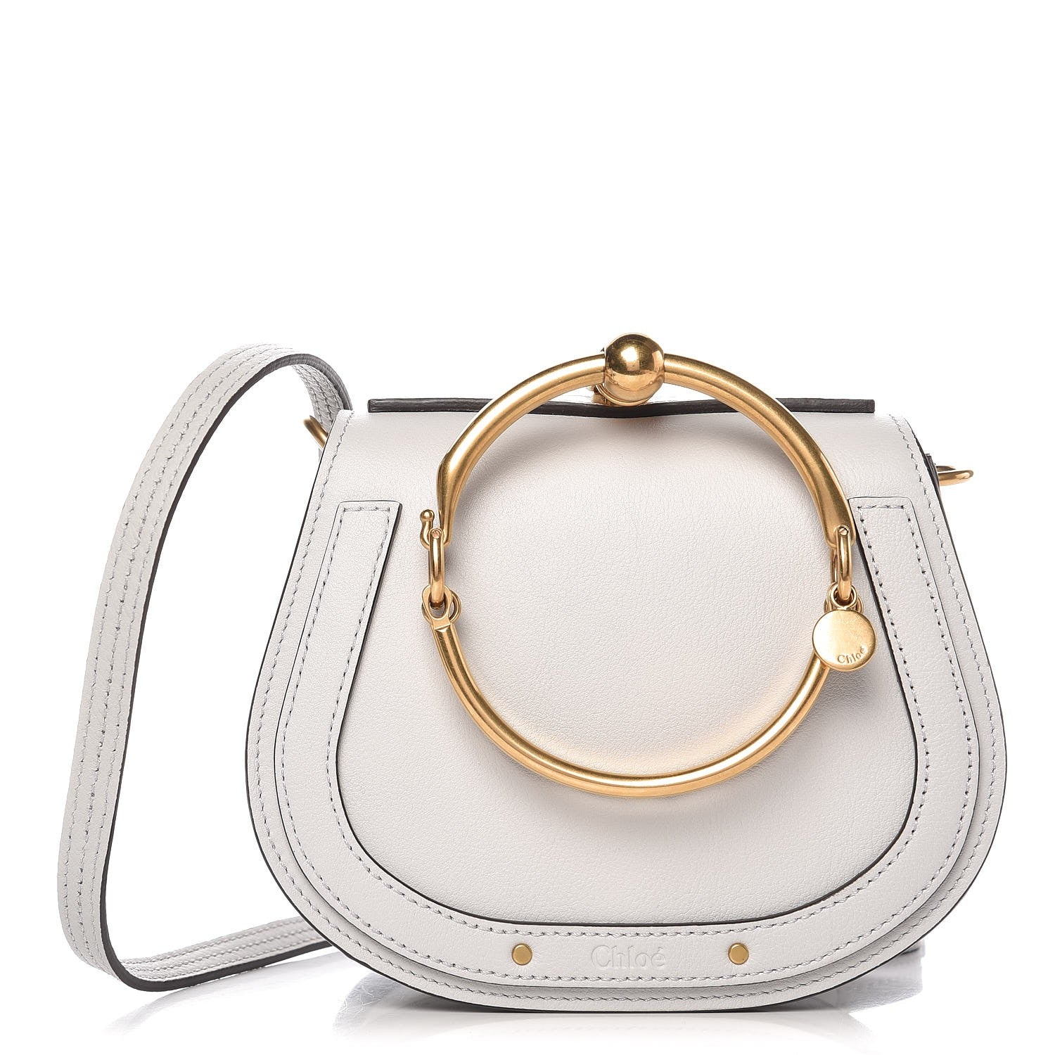 Chloe Calfskin Suede Small Nile Bracelet Bag Airy Grey 1 of 7