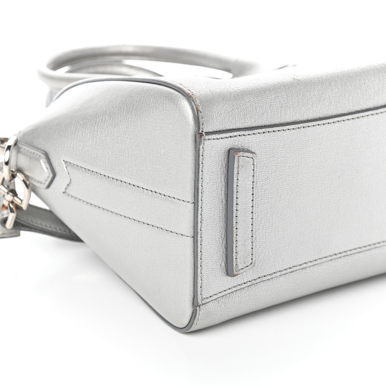 Givenchy Metallic Sugar Goatskin Mini Antigona Silver 15 of 16