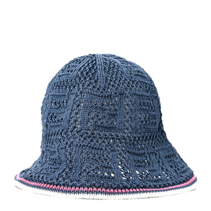 Fendi Cotton Rayon FF Knitted Bucket Hat M/L Blue 3 of 8