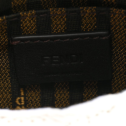 Fendi Sequin Paillettes Shiny Nappa Sex and the City Nano Maxi Buckle Baguette Charm White 6 of 7