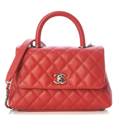Chanel Caviar Quilted Mini Coco Handle Flap Red 1 of 8