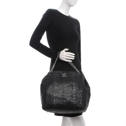 Chanel Python Accordion Tote Black 2 of 7