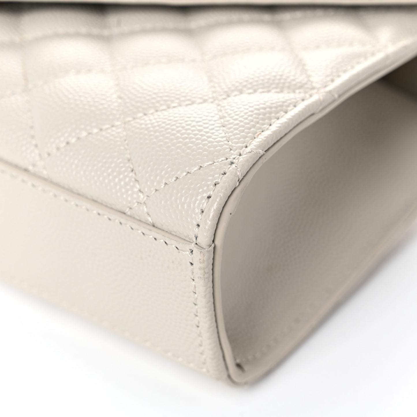 Grain De Poudre Textured Mixed Matelasse Triquilt Small Monogram Satchel Crema Soft