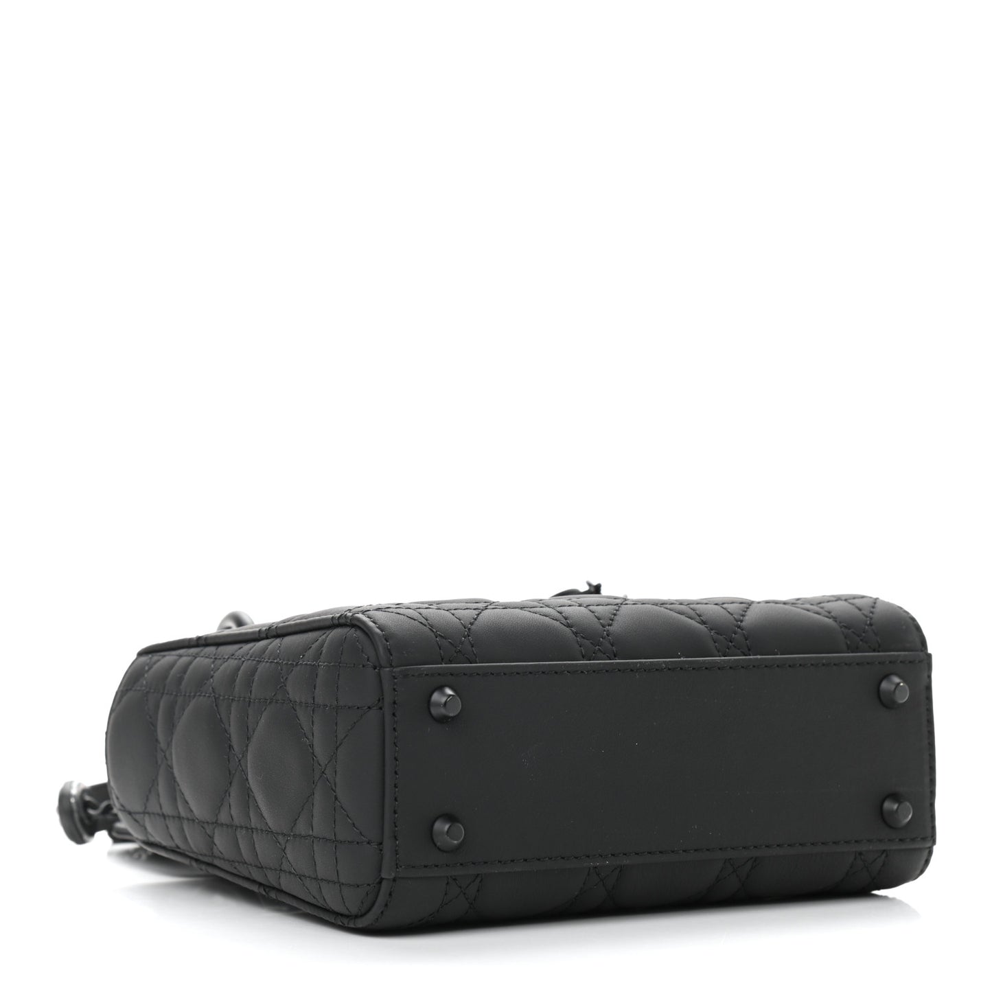 Ultra Matte Calfskin Cannage Mini Lady Dior Black