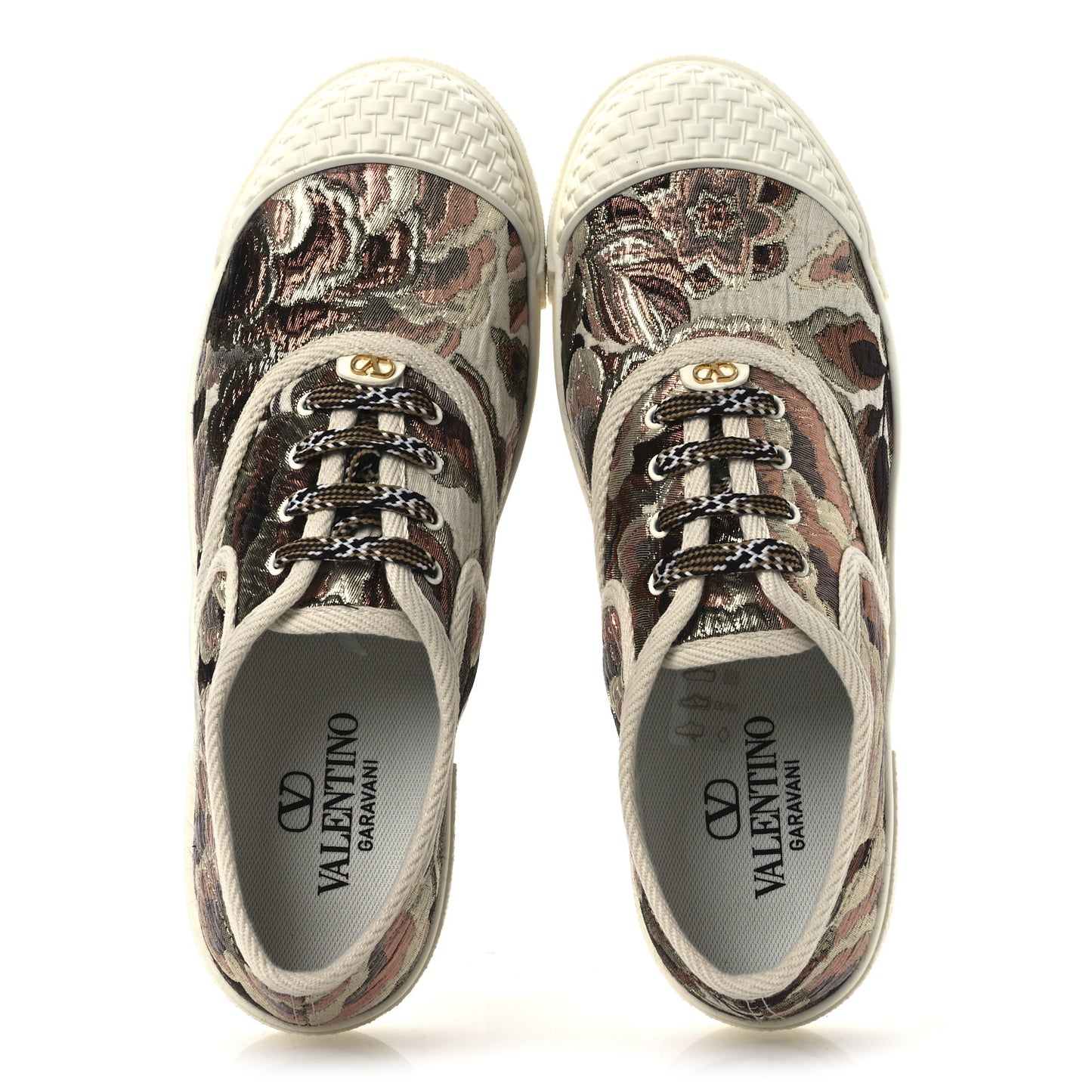 Metallic Jacquard Apres L'hiver Womens Bay By Bay Sneakers 38.5 Ivory