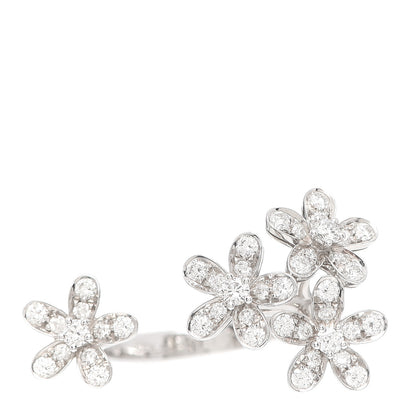 Van Cleef & Arpels 18K White Gold Diamond Socrate Between The Finger Ring 53 6.5 1 of 4
