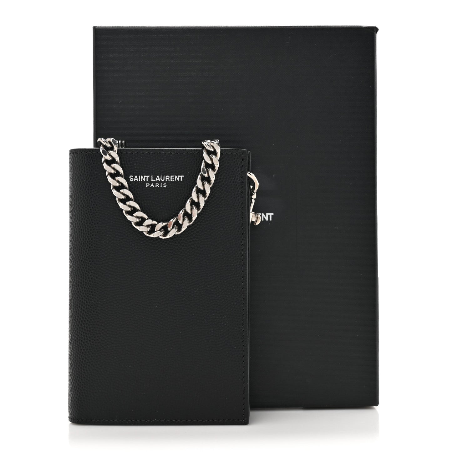 Grain De Poudre North South Chain Wallet Black